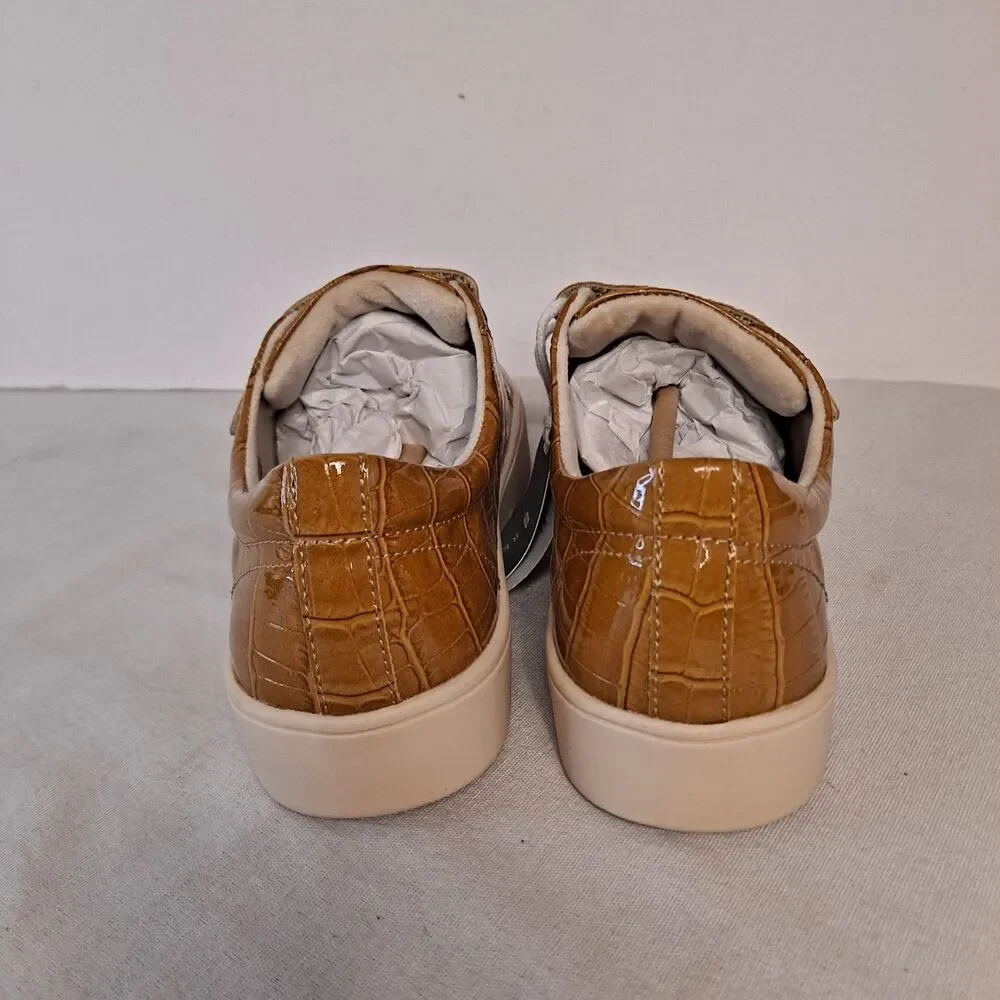 Revitalign Malibu Bella Sneakers Patent Croc Print Women's Sz 7.5B Tan Orthotic